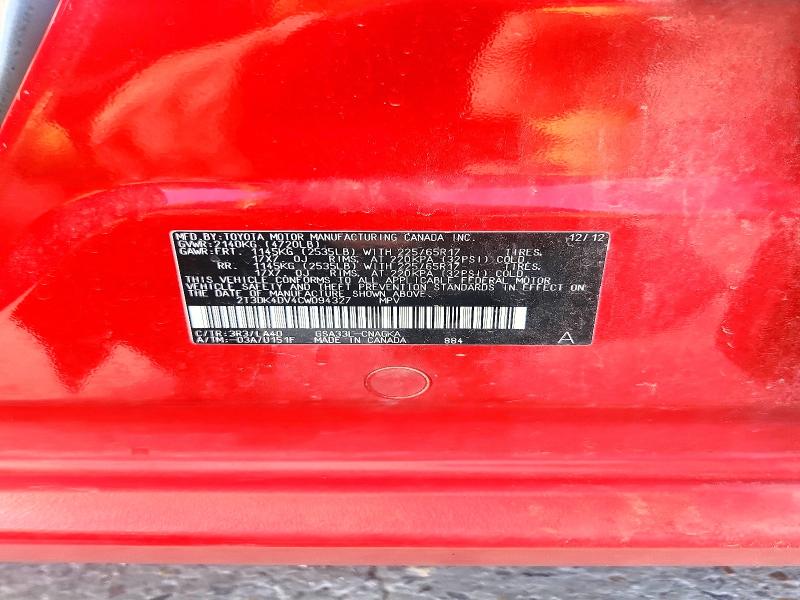 Продажа на аукционе авто 2012 Toyota Rav4, vin: 2T3DK4DV4CW094327, номер лота: 65560726