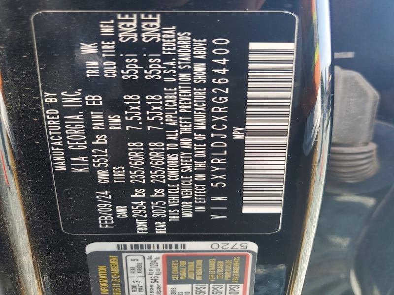 Aukcja sprzedaży 2024 Kia Sorento, vin: 5XYRLDJCXRG264400, numer aukcji: 64392816