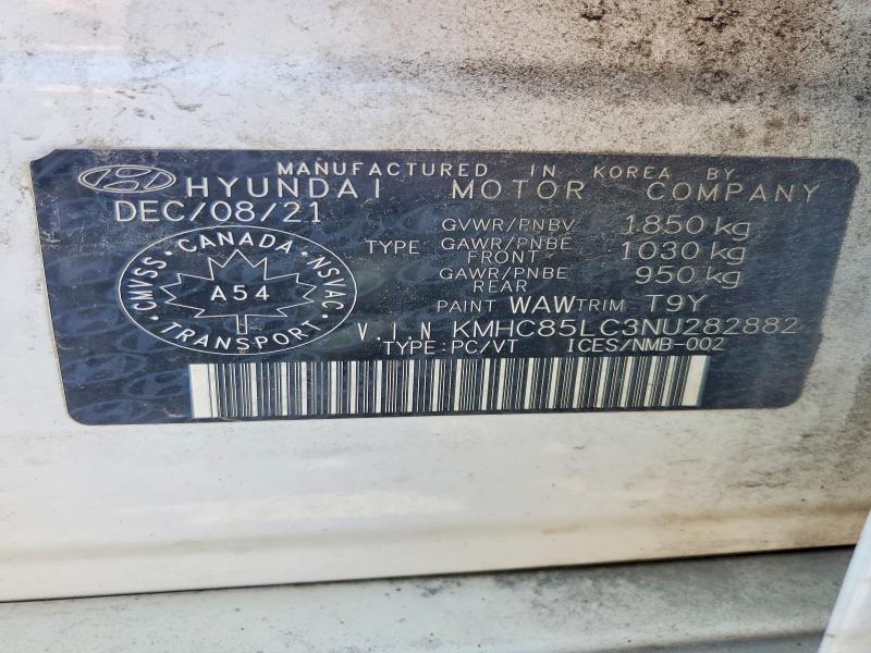 63110946 :رقم المزاد ، KMHC85LC3NU282882 vin ، 2022 Hyundai Ioniq مزاد بيع