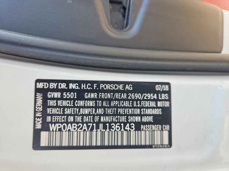Продаж на аукціоні авто 2018 Porsche Panamera, vin: WP0AB2A71JL136143, номер лоту: 64626146