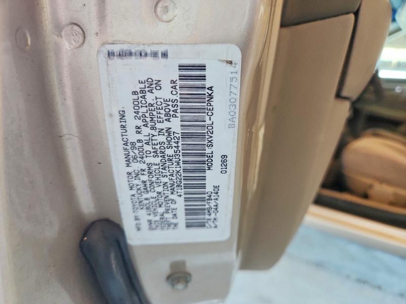 Продажа на аукционе авто 1998 Toyota Camry, vin: 4T1BG22K1WU354427, номер лота: 63439036