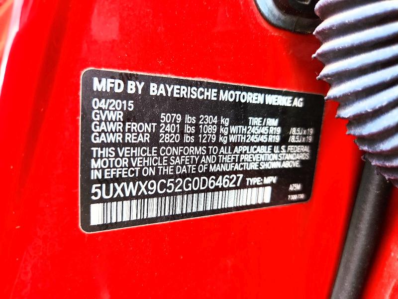 Aukcja sprzedaży 2016 Bmw X3, vin: 5UXWX9C52G0D64627, numer aukcji: 66971766