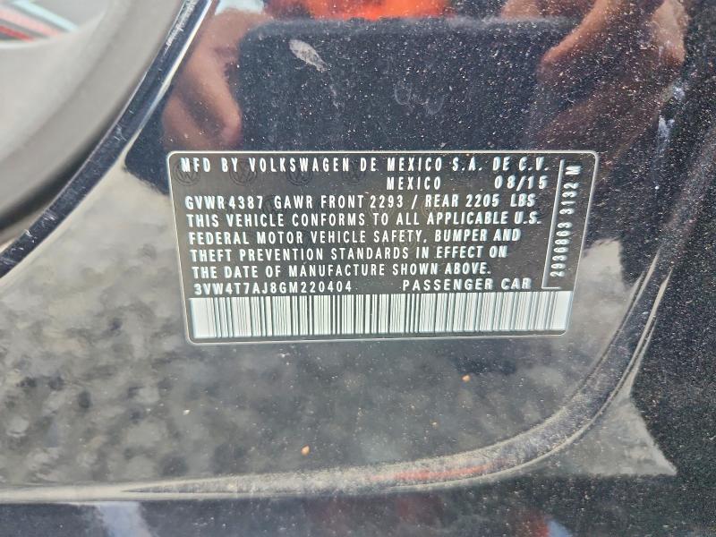 Auction sale of the 2016 Volkswagen Jetta, vin: 3VW4T7AJ8GM220404, lot number: 63878526