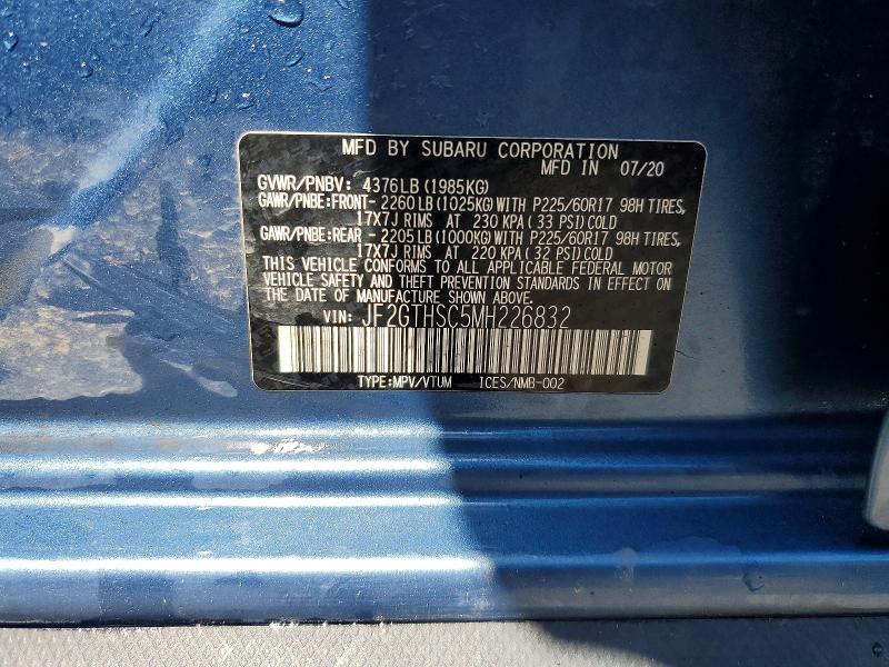 66388186 :رقم المزاد ، JF2GTHSC5MH226832 vin ، 2021 Subaru Crosstrek مزاد بيع