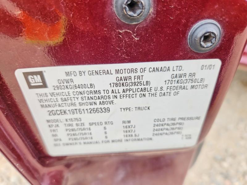 Auction sale of the 2001 Chevrolet Silverado, vin: 2GCEK19T611266339, lot number: 63874996