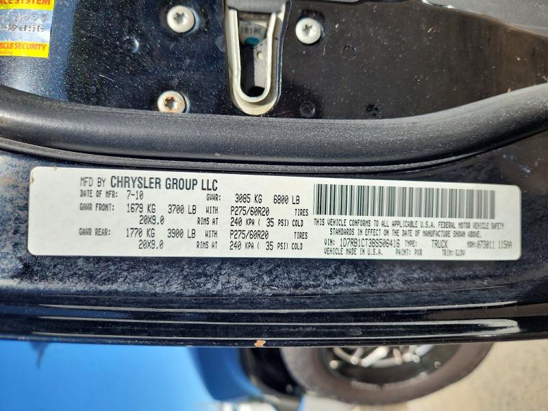 Aukcja sprzedaży 2011 Dodge Ram 1500, vin: 1D7RB1CT3BS506416, numer aukcji: 64511006