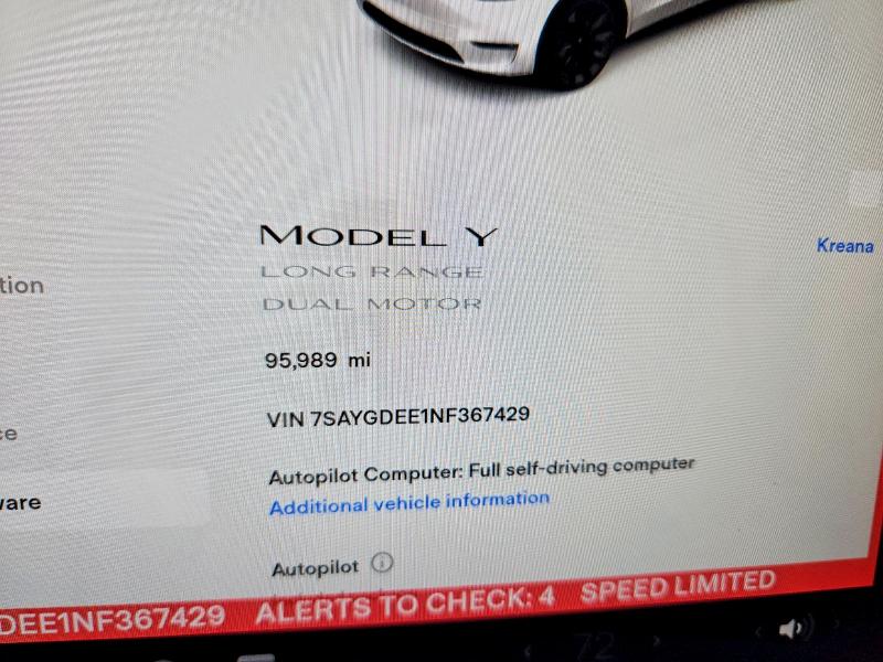Продаж на аукціоні авто 2022 Tesla Model Y, vin: 7SAYGDEE1NF367429, номер лоту: 63620996