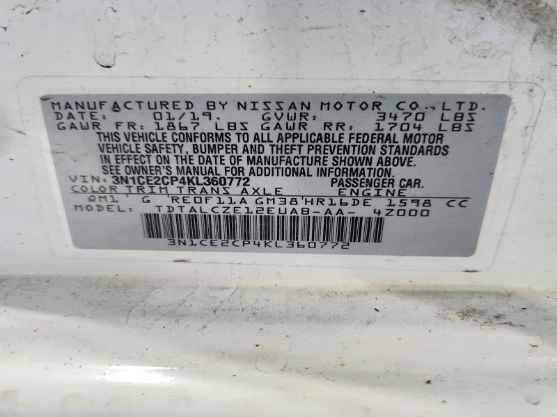 Aukcja sprzedaży 2019 Nissan Versa Note, vin: 3N1CE2CP4KL360772, numer aukcji: 67187206