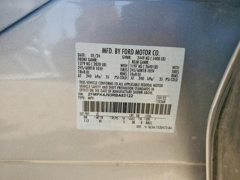 2024 Ford Edge მანქანა იყიდება აუქციონზე, vin: 2FMPK4J93RBA83122, აუქციონის ნომერი: 66180446