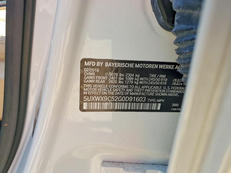 Aukcja sprzedaży 2016 Bmw X3, vin: 5UXWX9C52G0D91603, numer aukcji: 64845216
