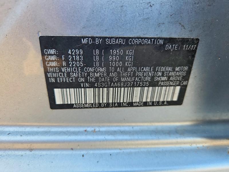 Продажа на аукционе авто 2018 Subaru Impreza, vin: 4S3GTAA68J3717535, номер лота: 62667906