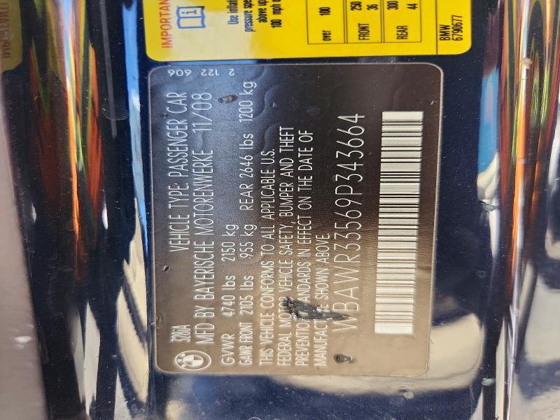 Aukcja sprzedaży 2009 Bmw 328, vin: WBAWR33569P343664, numer aukcji: 65582356