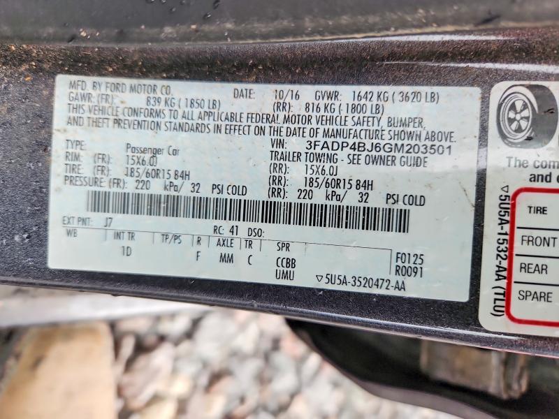 Продаж на аукціоні авто 2016 Ford Fiesta, vin: 3FADP4BJ6GM203501, номер лоту: 63953416