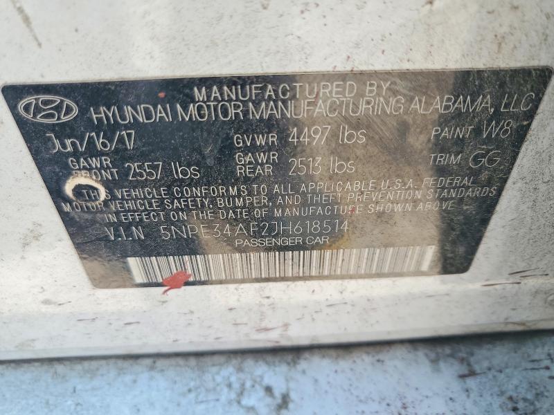 64781086 :رقم المزاد ، 5NPE34AF2JH618514 vin ، 2018 Hyundai Sonata مزاد بيع