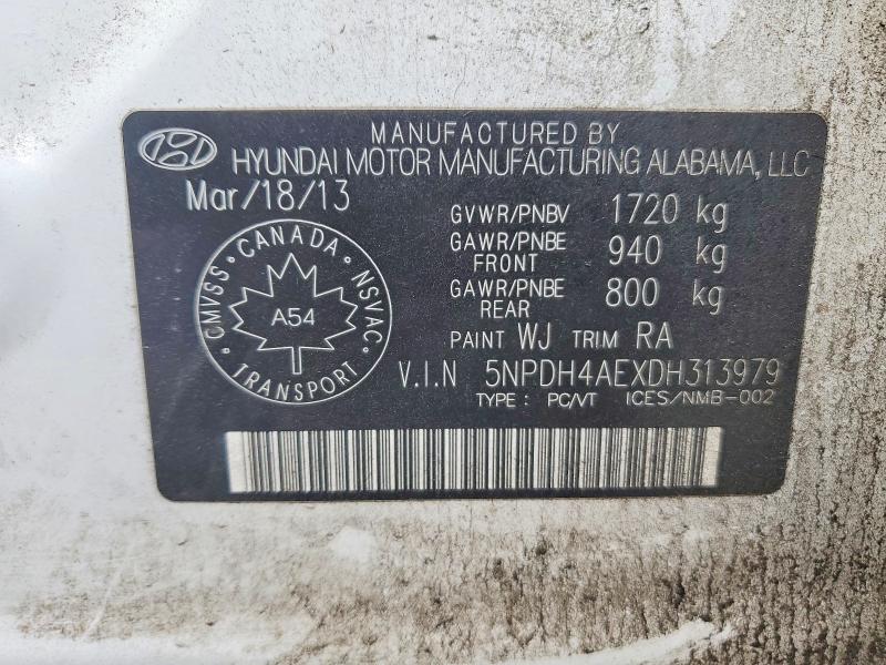 Aukcja sprzedaży 2013 Hyundai Elantra, vin: 5NPDH4AEXDH313979, numer aukcji: 63421266