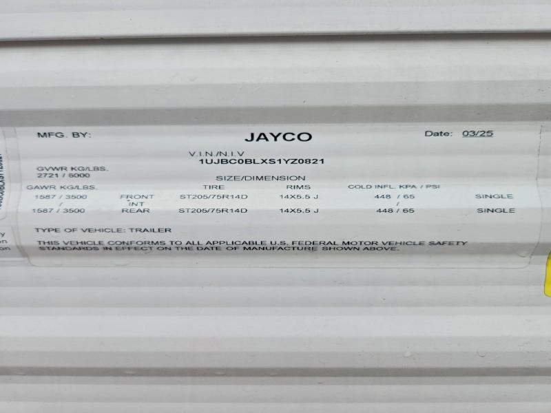 Auction sale of the 2025 Jayco Jay Flight Slx, vin: 1UJBC0BLXS1YZ0821, lot number: 63785106