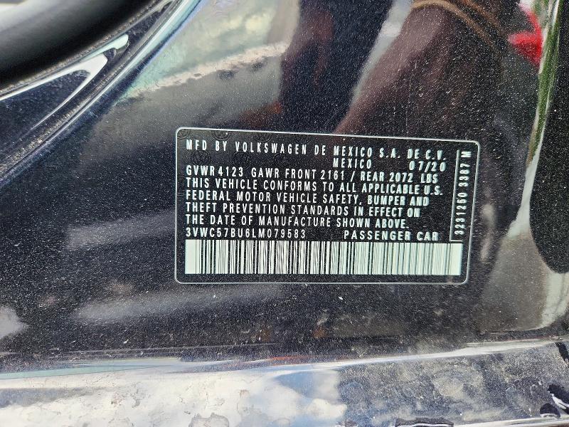 2020 Volkswagen Jetta მანქანა იყიდება აუქციონზე, vin: 3VWC57BU6LM079583, აუქციონის ნომერი: 63287976
