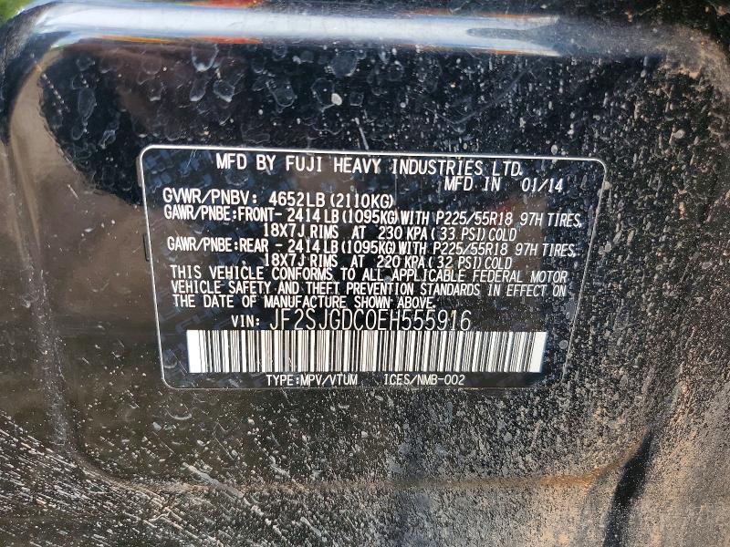 2014 Subaru Forester მანქანა იყიდება აუქციონზე, vin: JF2SJGDC0EH555916, აუქციონის ნომერი: 65871586