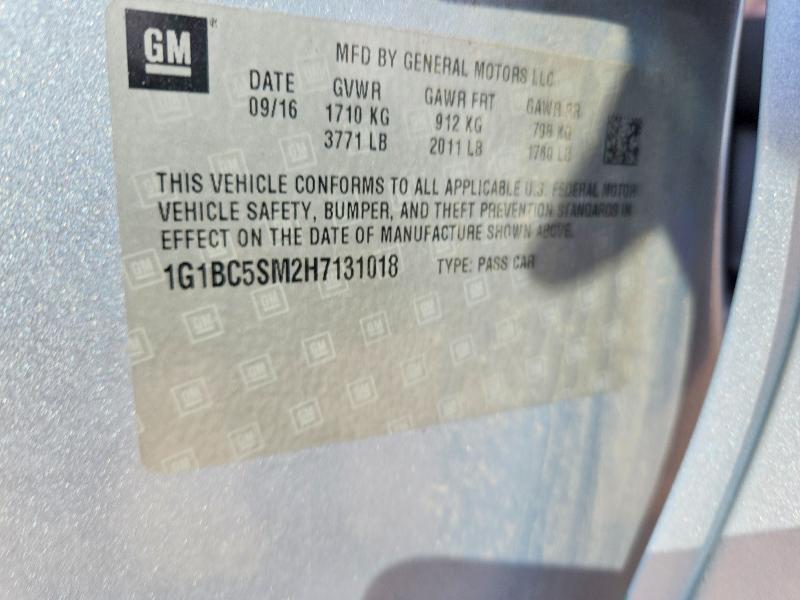 Продажа на аукционе авто 2017 Chevrolet Cruze, vin: 1G1BC5SM2H7131018, номер лота: 65300476