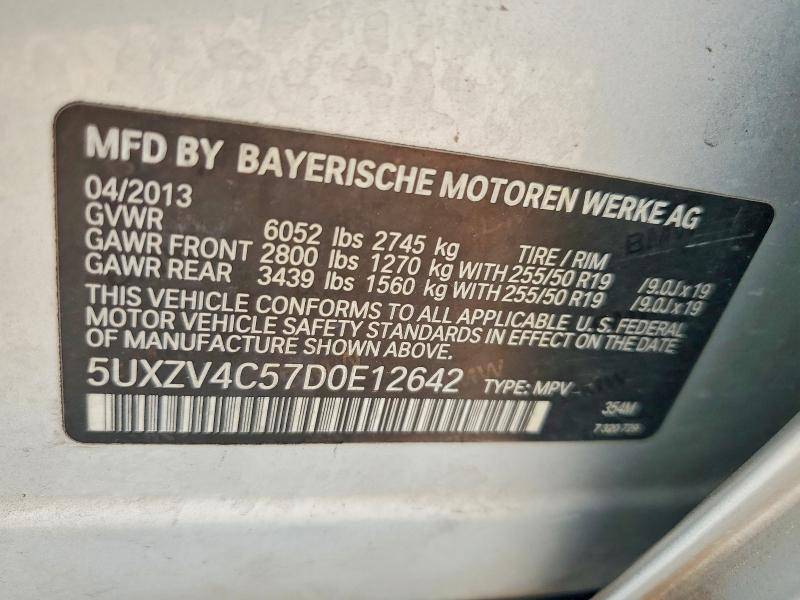Aukcja sprzedaży 2013 Bmw X5, vin: 5UXZV4C57D0E12642, numer aukcji: 66133516