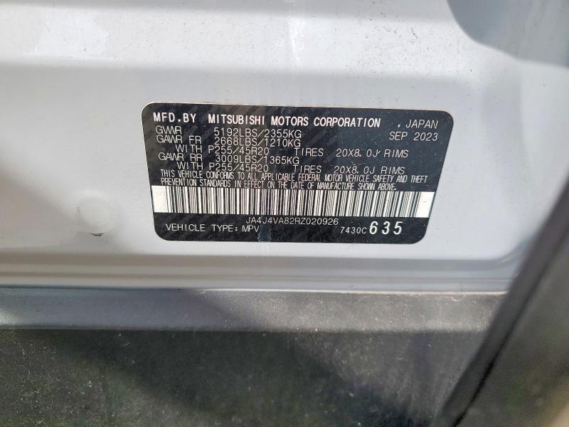 2024 Mitsubishi Outlander მანქანა იყიდება აუქციონზე, vin: JA4J4VA82RZ020926, აუქციონის ნომერი: 65575906
