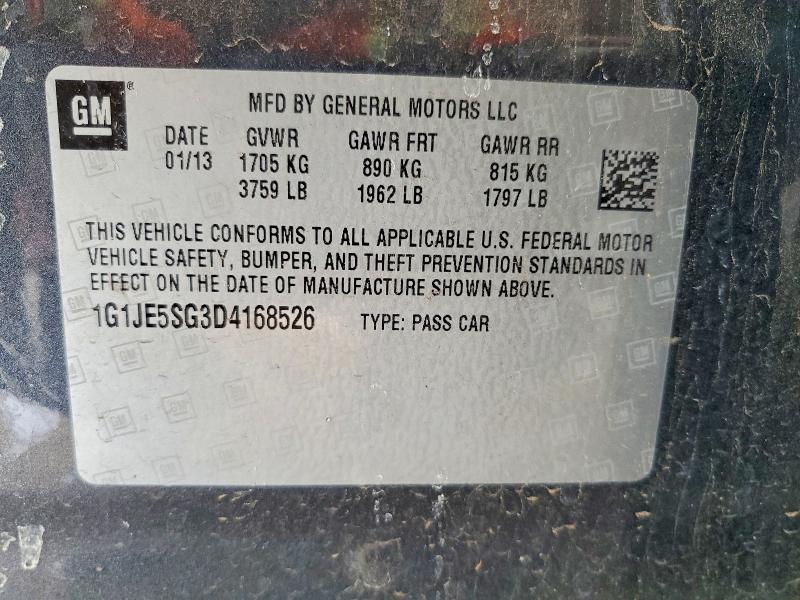 Продажа на аукционе авто 2013 Chevrolet Sonic, vin: 1G1JE5SG3D4168526, номер лота: 64041856