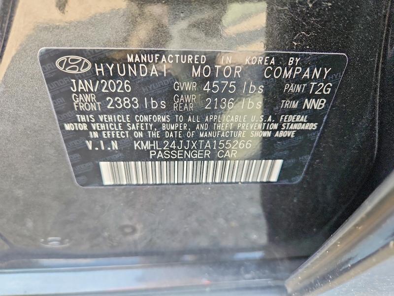Aukcja sprzedaży 2026 Hyundai Sonata Hybrid, vin: KMHL24JJXTA155266, numer aukcji: 66009456