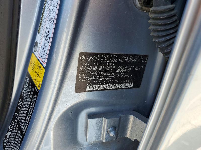 2011 Bmw X3 მანქანა იყიდება აუქციონზე, vin: 5UXWX5C57BL703458, აუქციონის ნომერი: 66025036
