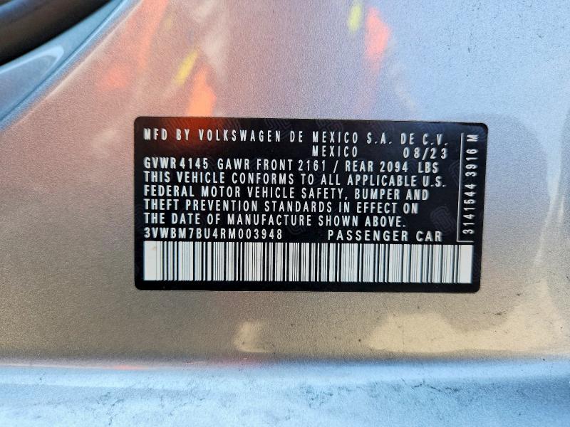 Aukcja sprzedaży 2024 Volkswagen Jetta, vin: 3VWBM7BU4RM003948, numer aukcji: 64639376