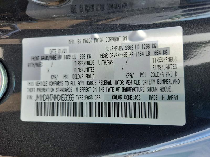 Aukcja sprzedaży 2021 Mazda Mx-5 Miata, vin: JM1NDAM74M0453065, numer aukcji: 65154056