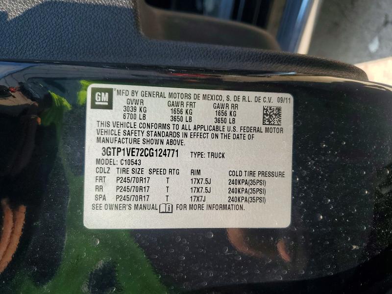 Продаж на аукціоні авто 2012 Gmc Sierra, vin: 3GTP1VE72CG124771, номер лоту: 63839376