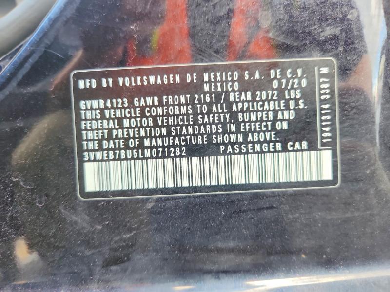65856336 :رقم المزاد ، 3VWEB7BU5LM071282 vin ، 2020 Volkswagen Jetta مزاد بيع