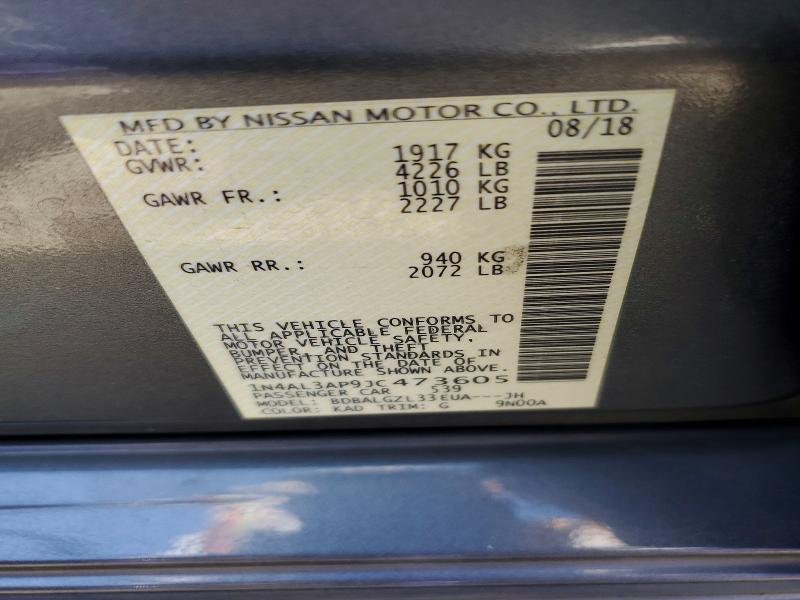 Продаж на аукціоні авто 2018 Nissan Altima, vin: 1N4AL3AP9JC473605, номер лоту: 67039466