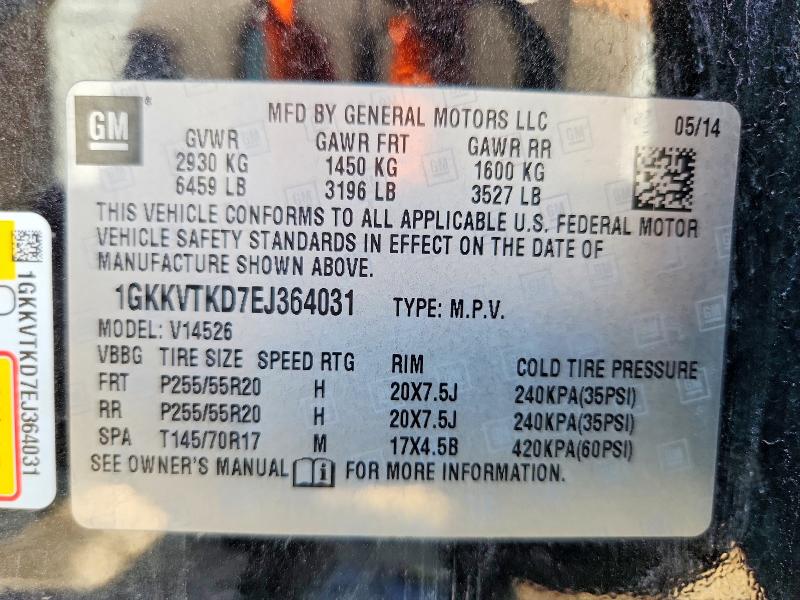 Продаж на аукціоні авто 2014 Gmc Acadia, vin: 1GKKVTKD7EJ364031, номер лоту: 65147296