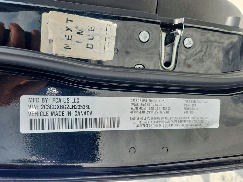 66756286 :رقم المزاد ، 2C3CDXBG2LH235380 vin ، 2020 Dodge Charger مزاد بيع