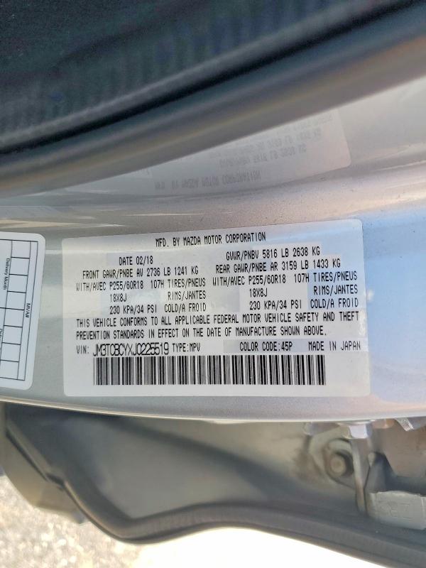 Продаж на аукціоні авто 2018 Mazda Cx-9, vin: JM3TCBCYXJ0225519, номер лоту: 65219076