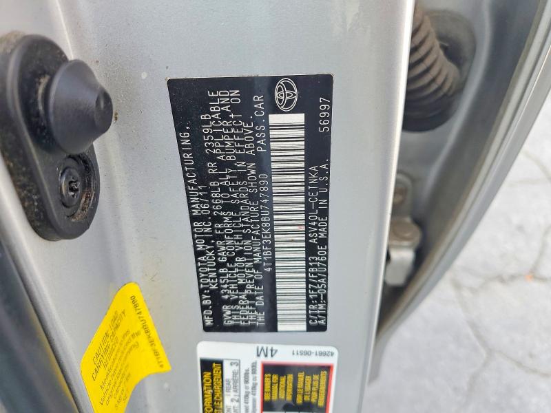 Aukcja sprzedaży 2011 Toyota Camry, vin: 4T1BF3EK8BU747890, numer aukcji: 62139676