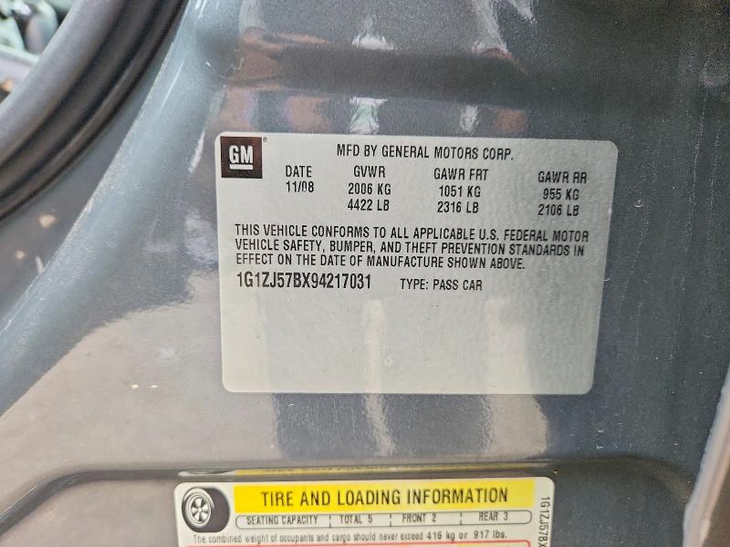 64080796 :رقم المزاد ، 1G1ZJ57BX94217031 vin ، 2009 Chevrolet Malibu مزاد بيع