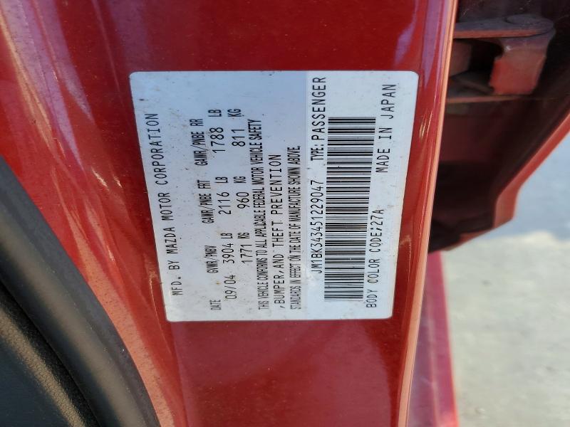 Aukcja sprzedaży 2005 Mazda 3, vin: JM1BK343451229047, numer aukcji: 63600936