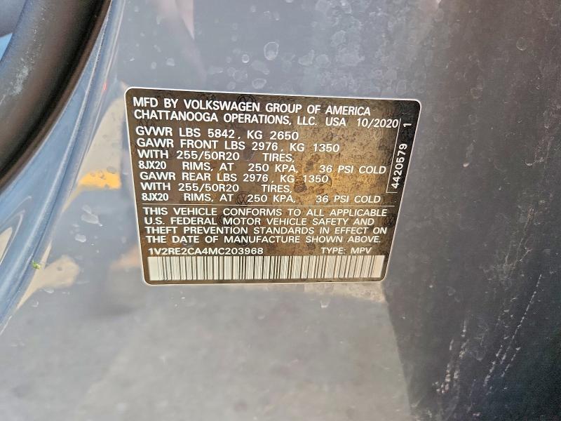 Auction sale of the 2021 Volkswagen Atlas Cross Sport, vin: 1V2RE2CA4MC203968, lot number: 64855796