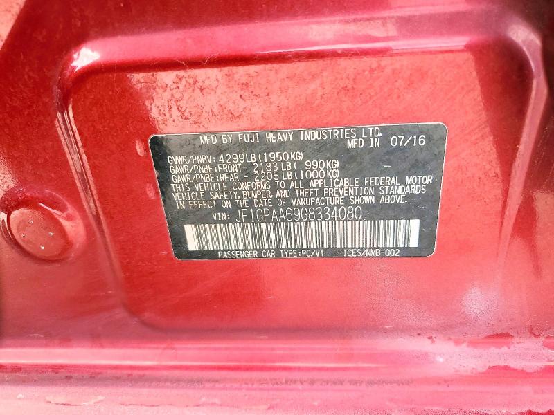 2016 Subaru Impreza მანქანა იყიდება აუქციონზე, vin: JF1GPAA69G8334080, აუქციონის ნომერი: 62142016