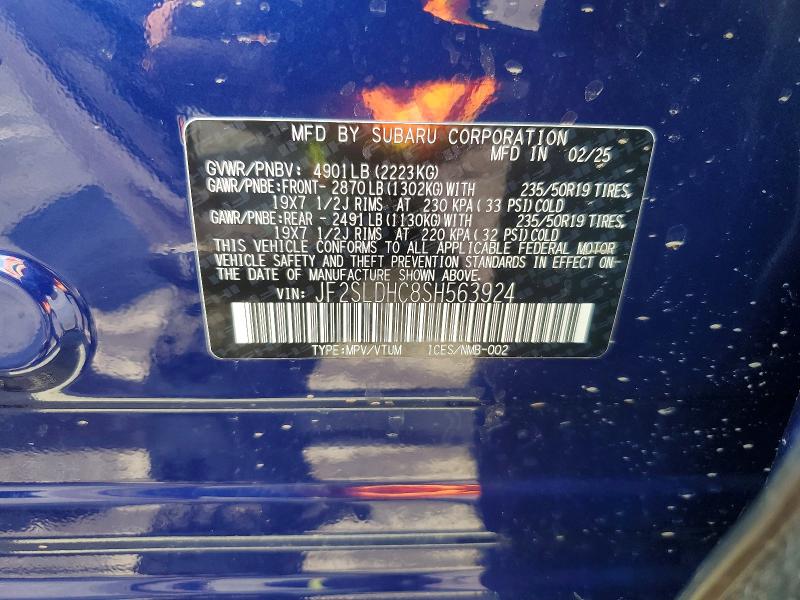 64441036 :رقم المزاد ، JF2SLDHC8SH563924 vin ، 2025 Subaru Forester مزاد بيع
