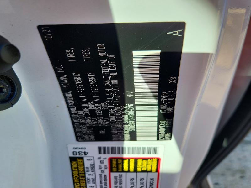 2022 Toyota Sienna მანქანა იყიდება აუქციონზე, vin: 5TDBSKFC4NS044376, აუქციონის ნომერი: 65826206