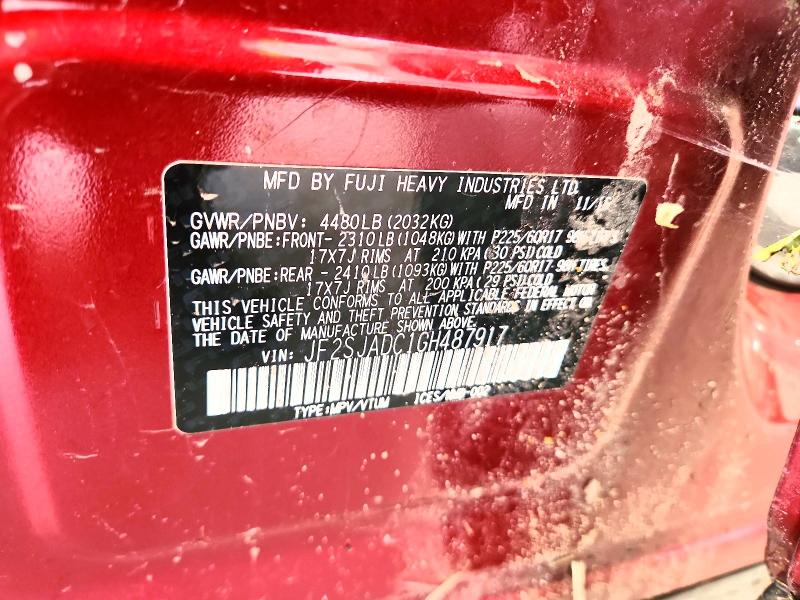 63951296 :رقم المزاد ، JF2SJADC1GH487917 vin ، 2016 Subaru Forester مزاد بيع