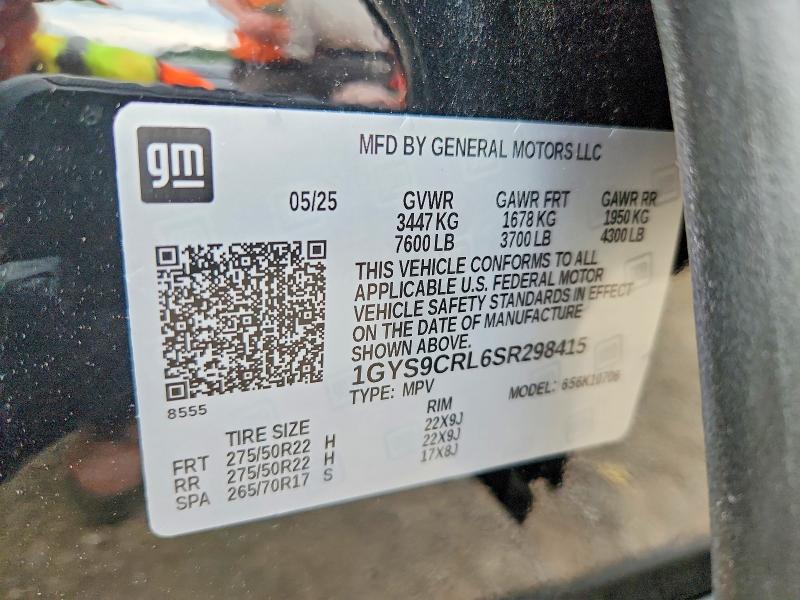 66546726 :رقم المزاد ، 1GYS9CRL6SR298415 vin ، 2025 Cadillac Escalade مزاد بيع