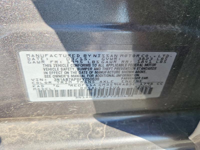 Aukcja sprzedaży 2015 Nissan Sentra, vin: 3N1AB7AP8FY250638, numer aukcji: 66257886