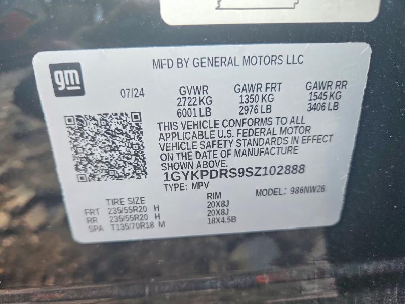 65900706 :رقم المزاد ، 1GYKPDRS9SZ102888 vin ، 2025 Cadillac Xt6 مزاد بيع