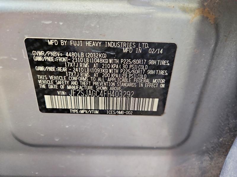 65633366 :رقم المزاد ، JF2SJAGC4FH403292 vin ، 2015 Subaru Forester مزاد بيع