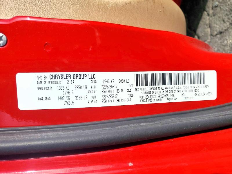 Продажа на аукционе авто 2014 Dodge Grand Caravan, vin: 2C4RDGCG1ER267075, номер лота: 65512826