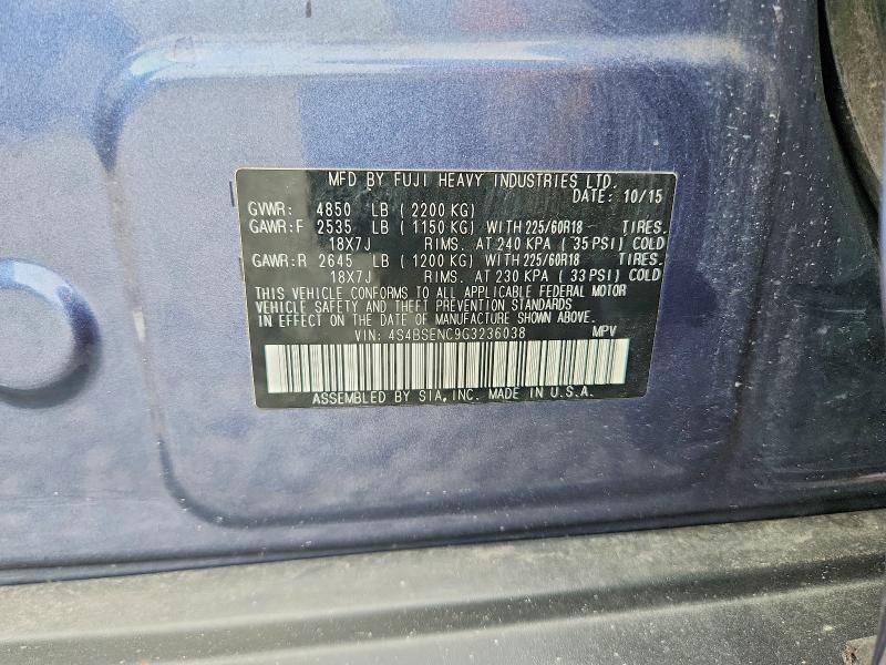 Aukcja sprzedaży 2016 Subaru Outback, vin: 4S4BSENC9G3236038, numer aukcji: 66686936